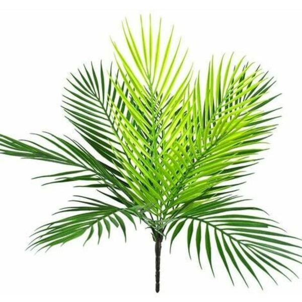 Konstgjorda palmer, plastbuskar grästräd falska gröna växter, inomhus utomhus hem trädgård balkong blomsterbädd bröllopsgirlang