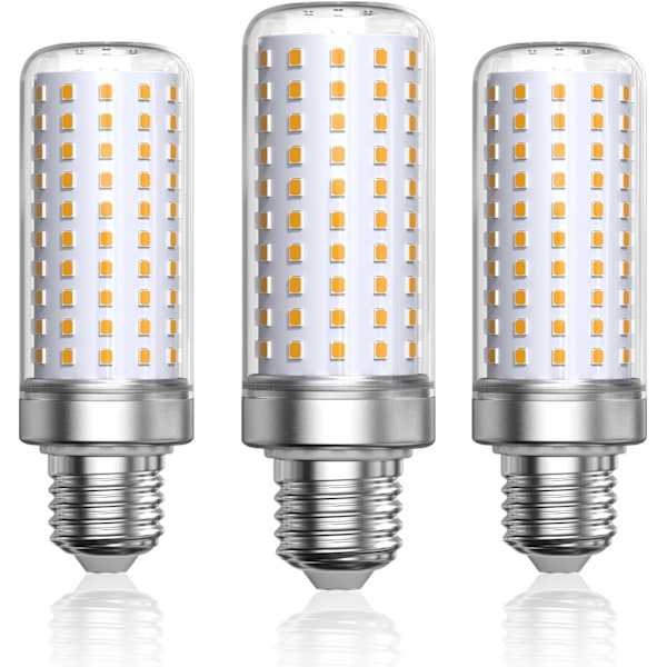 E27 LED-pære Varmhvit Lys 3000K, 1800LM, Tilsvarer 200W Halogenpære, Maispære E27 LED Stue (Ikke-dimbar, 3-pakning)