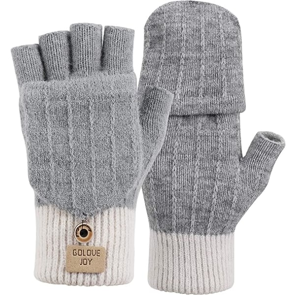 Handskar Vinter pekskärm stickade varma handskar, elastisk varm ull anti-sladd