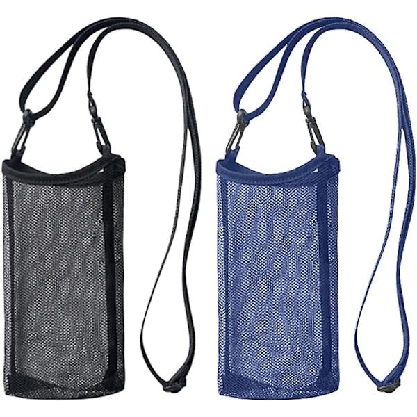 Vattenflaskebur Vattenflaskebur med justerbara remmar, Vattenflaska Mesh Bag för Sport Gym Vandring Jogging Walking