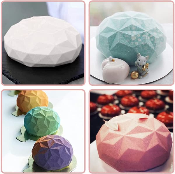 Diamantformet silikonekageform med dessertspatel til chokolademousse