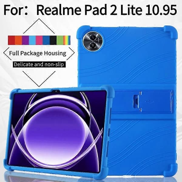 Silikonskal med Ställ för Realme Pad 2 Lite, Robust Skydd - Lila