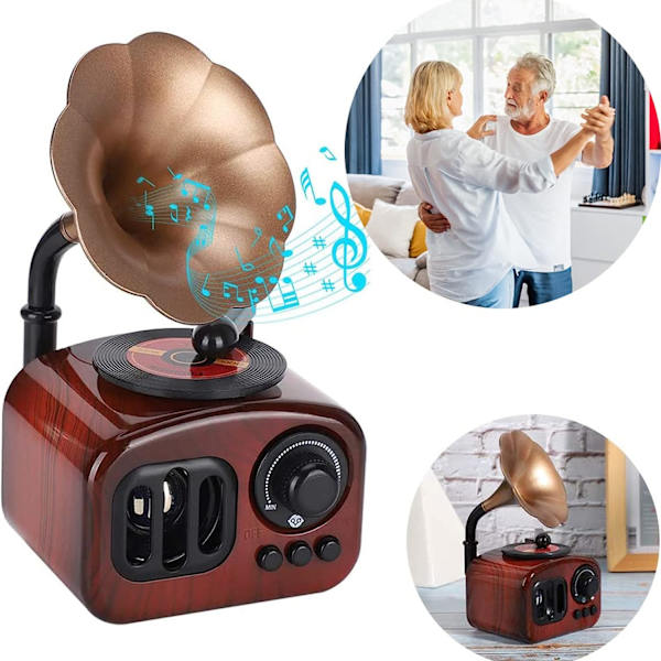 Retro Gramophone Musiikkilaatikko Koti Työpöydän Koriste Musikaalinen Lahja, Miniatyyri Fonografin Muotoinen Musiikkilaatikko