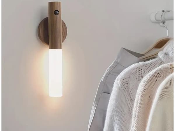 LED-lampe varm vegglampe med bevegelsessensor veggmontert magnet Dark brown