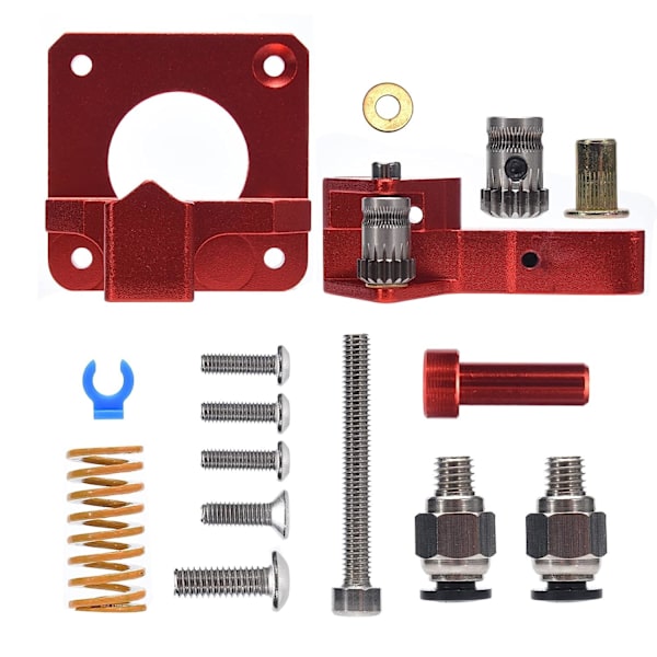Aluminium Dubbelväxlad MK8 Extruder för CR10S PRO RepRap 1.75mm 3D Dubbelremskive Extruderdelar