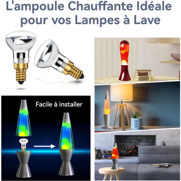 Lava Lampe Pære 25W E14 R39 Varmt Hvit Reflektor Pære Spotlight Pære, 4 stk