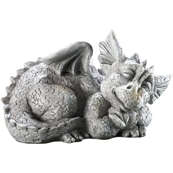 Dragon Garden Statue Resin Dragon Home Decor Statue Dungeons and Dragons Fantasy Art, 23*13*14cm