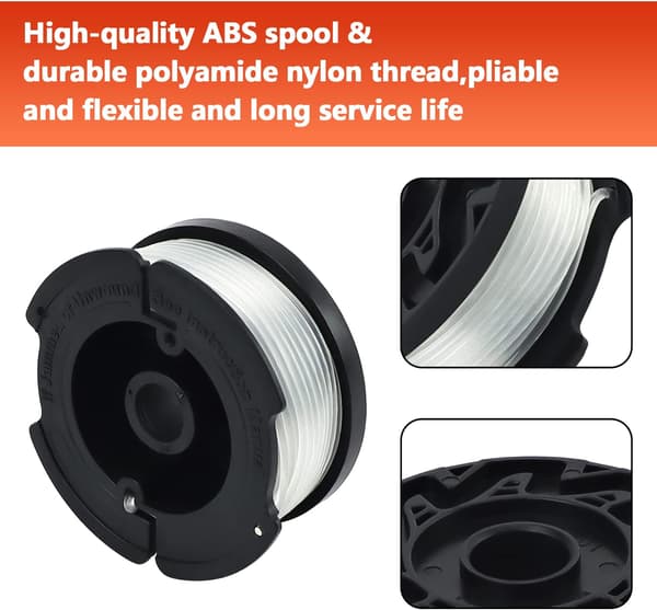 6-pakke trimmerspole til Black&Decker AF-100 Auto-Feed græstrimmer line erstatningsspole 30 ft 0,065\"