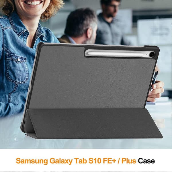 For Samsung Galaxy Tab S10 FE+ Deksel Anti-Fall Lær Stativ Tablettdeksel