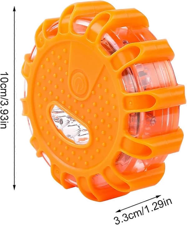 2 stk. LED-beacon, beaconlys, nødsblinklys med magnetisk base og 9 blinkende moduser (2 stk.)