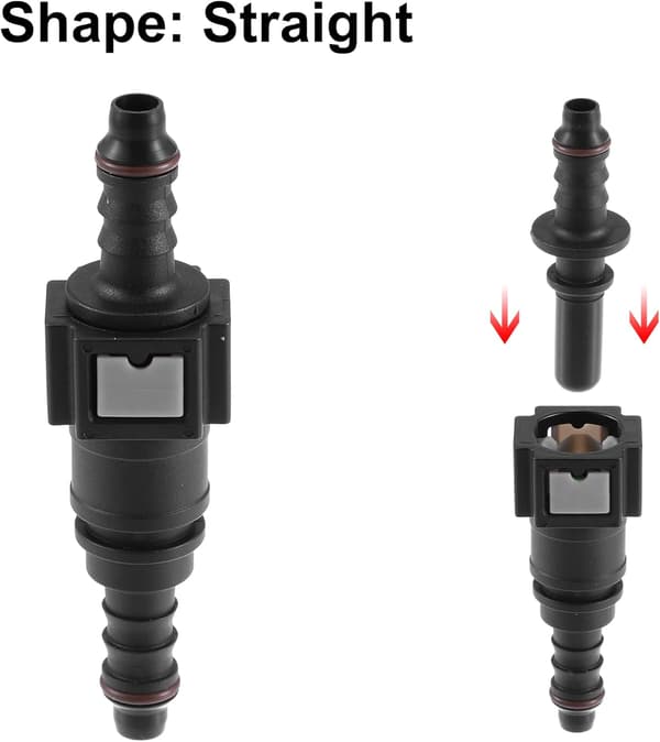 7,89 mm till 8 mm Rak Bränsleslang Snabbkoppling 2-pack
