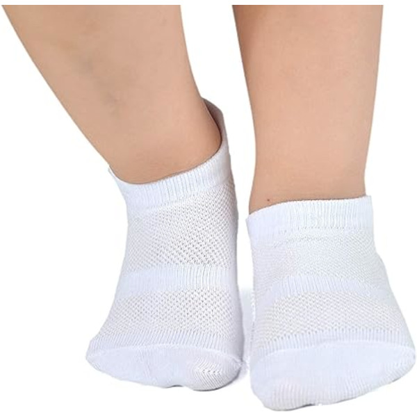 Bomull Andningsbar Mesh Anti-Slip/Slip Strumpor för Nyfödda och Småbarn 6 Par