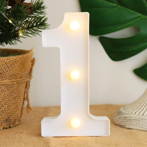 Led Marquee Nummer 1 Bokstavlys - Batteridrevne Dekorative Lamper