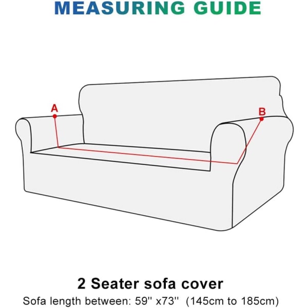 Cover 2-sits sofföverdrag Stretchöverdrag Sofföverdrag Polyester Spandex Möbelskydd