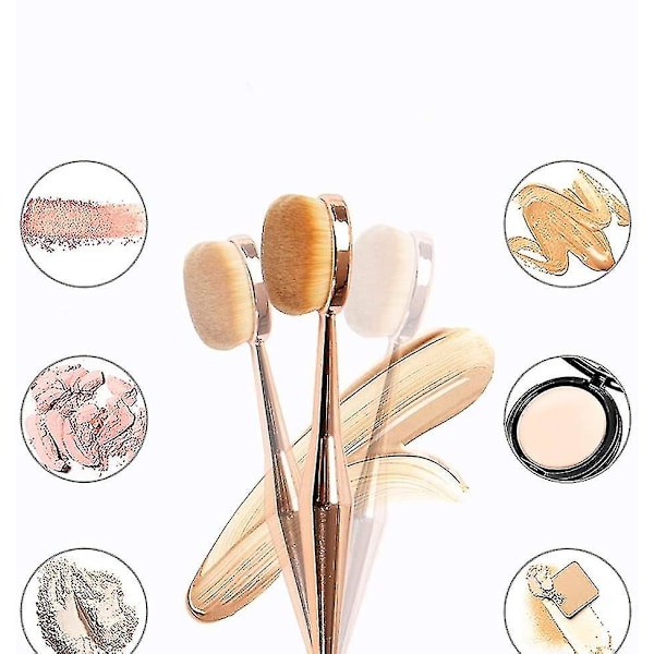 Ansigtsmakeupbørste, Multifunktionel makeupbørste (2 stk., rosaguld)