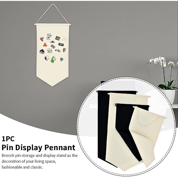 Vægophængt brochepin-arrangør - Pin-display vimpelbanner M white M