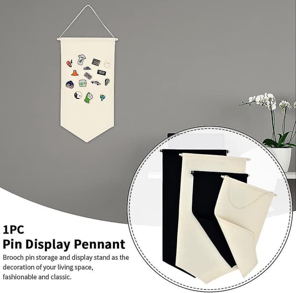 Veggmontert brosjenål-arrangør - Pin-display vimpelbanner S black S