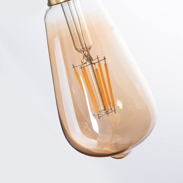 E27 Vintage Glödlampa, Dekorativ LED Edison Glödlampa, Varm Vit Bärnstensglas 2700K, Icke-Dimbar, E27 LED Glödlampa för Café