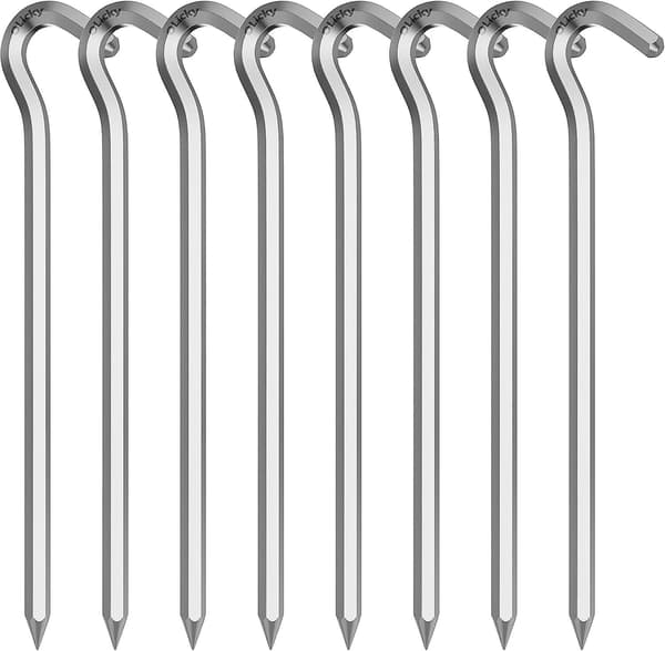 Tältpinnar 8 st 18 cm Metall - Hållbara Campingkrokar för Hård Mark Utomhus