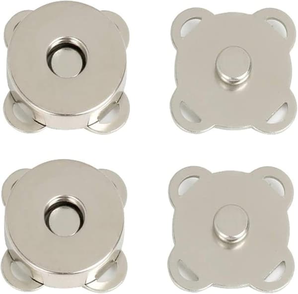 Magnetiska tryckknappar för plånböcker, väskor, kläder, handväskor, scrapbooking, magnetiska plånboksstängningar, fastsättning av magnetiska tryckknappar för DIY-hantverk (silver)