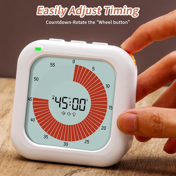 Kökstimer Barn Timer, 60 Minuters Nedräkning Visuell Timer för Barn, för Kök, Klassrum, Möten