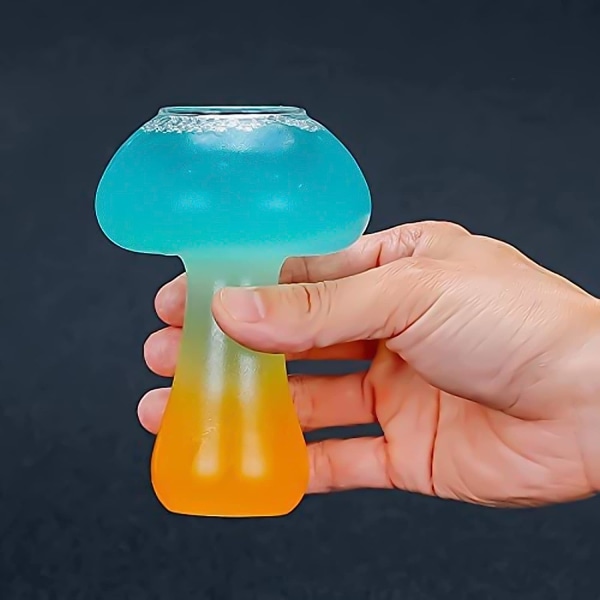 Svampeformet glascocktailglas 250 ml Svampeformet glaskop sæt med 2 klare drikkeglas