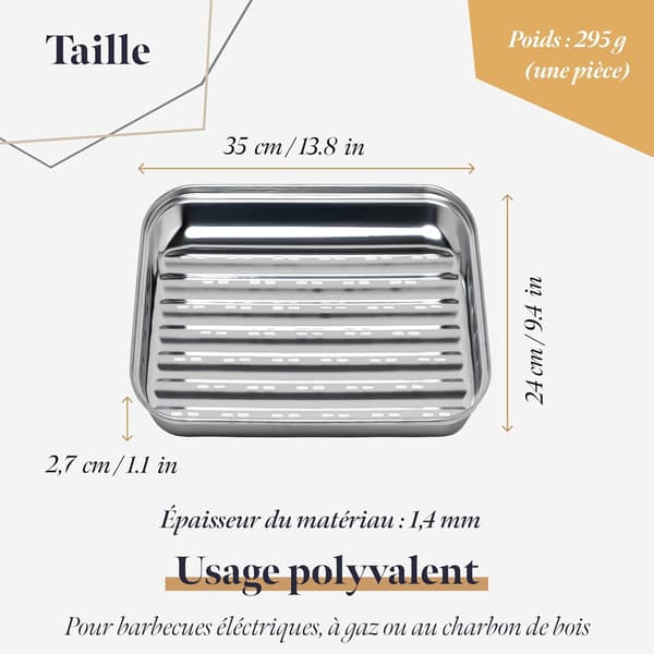 Grillkurv Sæt af 2 - Grillkurve i rustfrit stål - Grøntsags- og kødgrill bagefad med huller