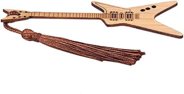 Design Gitarr Bambu Bokmärke med Tofsar för DIY-projekt och Presentetiketter-A A