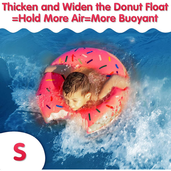 2-pack, Donut Pool Floater Pool Donut Pool Floater Donut Uppblåsbar Donut Inner Tube Donut Pool Ring Donut Beach Pool, Rosa, Kaffe