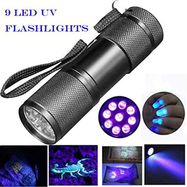 Svartljusdetektering 9 LED UV ultraviolett ficklampa ficklampa