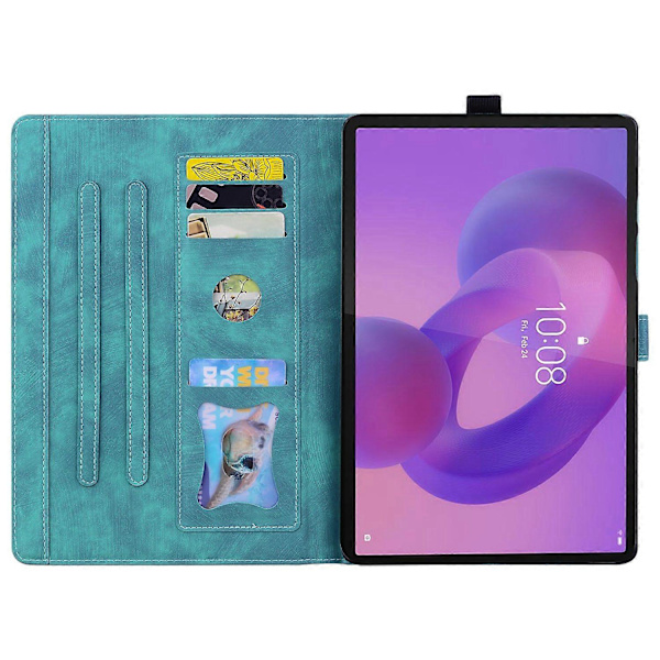 Til Lenovo Tab K10C/Tab E10C Etui Kortpladser Læder Tablet Stand Folio Cover Blomst Kat