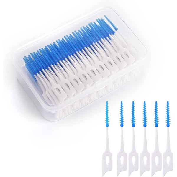 160 Pieces Dual-Use Interdental Brushes, Silicone Tooth Floss Picks Dental Picks Interdental Brush for Braces Oral Cleaning