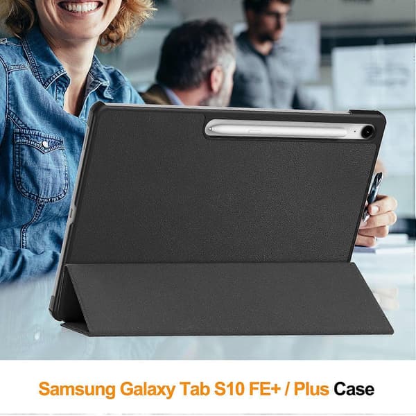 Fodral för Samsung Galaxy Tab S10 FE+ Anti-Drop Läderställ Tabletskydd
