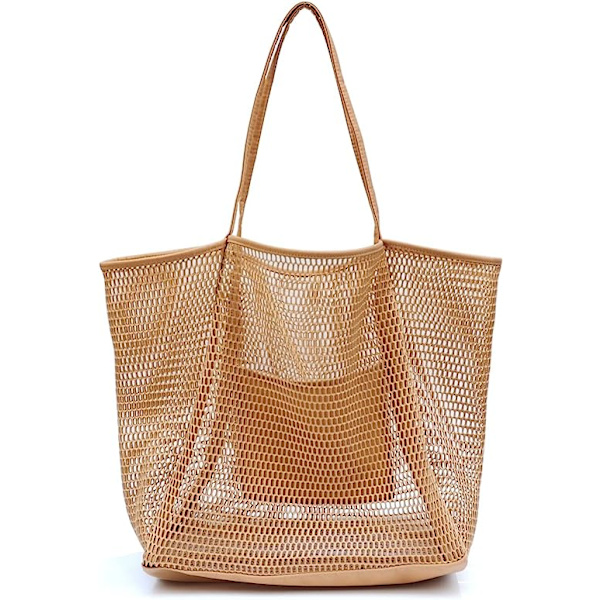 Mesh Strand Tote Dame Skulder Håndveske
