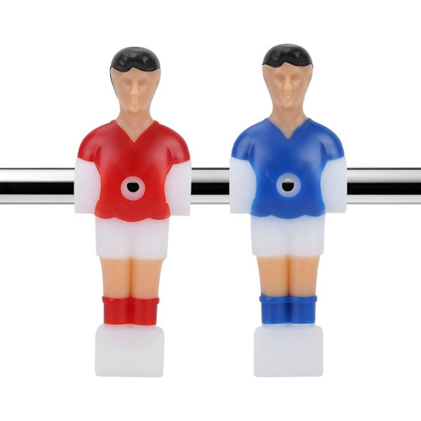 Bordfodboldspiller, bordfodboldspiller, 2 røde 2 blå minifigur plast bordfodboldspiller reservedele, fantastisk tilbehør til bordfodboldspil