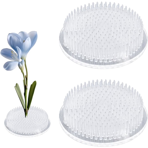 Blomstergroda, 2 stycken Runda Transparenta Plastblomstergrodor med 3 Sugkoppar för Blomsterhantverk