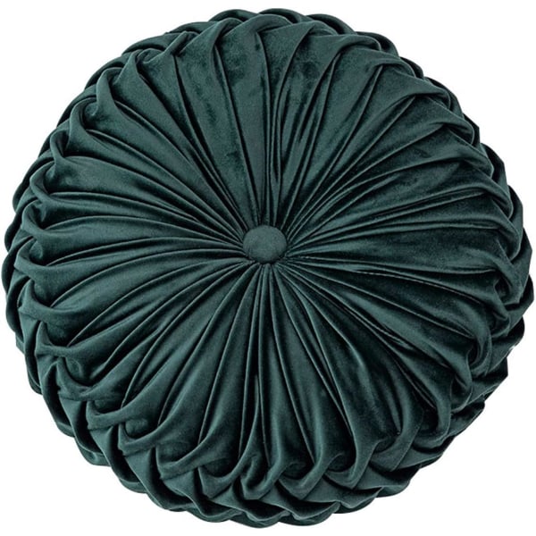 Pude til sofa Dekorativ 3D græskar Rund fløjl pude til seng Stol gulv 15\"X15\" Dark Green 15"L x 15"W