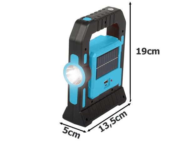 Turist LED lanterne solcellelampe camping genopladeligt batteri campinglampe blue