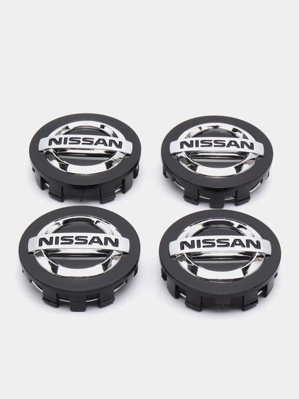 Nissan centrumkåpor / hjulnavsbilsemblem - 4-pack 60mm - Svart