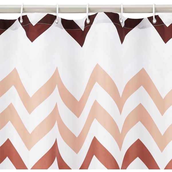 Dusjforheng i stoff - 72 x 72 tommer, for baderom 72''x72'' Orange Ombre Chevron