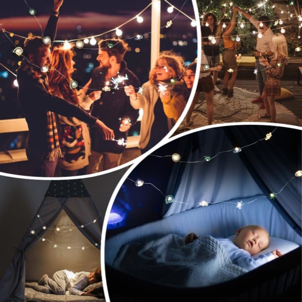 Osean String Light Havskjell Sjøhest Konkylie Lys Strand String Light LED String Lights Dekorative for Juledekor