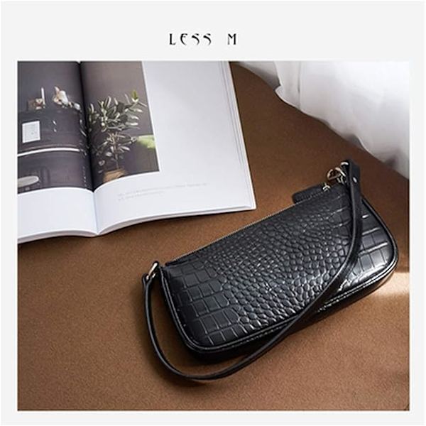 Retro Classic Clutch Skulder Tote Håndtaske med lynlåslukning til kvinder