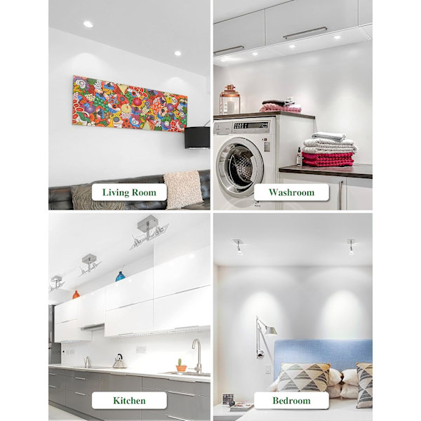 GU5.3 LED-lamppu, viileä valkoinen 6000K, MR16 LED AC DC12V 3W vastaa 30W halogeenia, himmennettämättömät LED-kohdevalot, 10 kpl