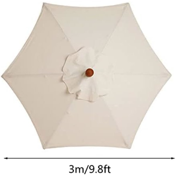 Reservedeksel for parasoll, 8 ribber, 3 m, vanntett, anti-UV, reservetekstil, khaki
