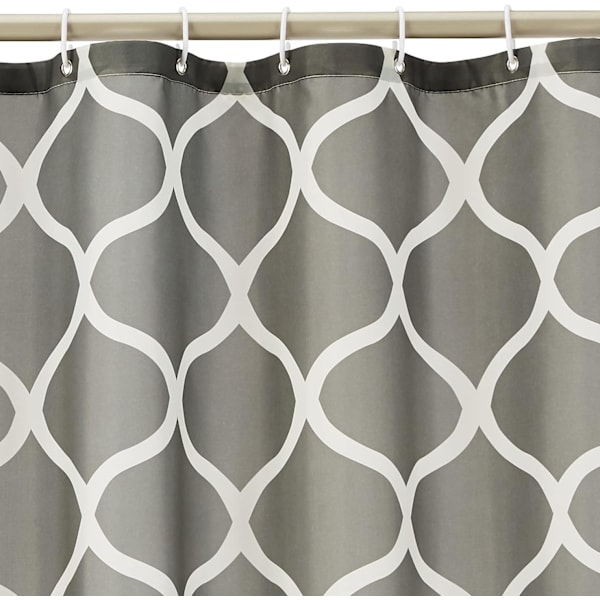 Dusjforheng i stoff - 72 x 72 tommer, for baderom 72''x72'' Dark Gray Moroccan