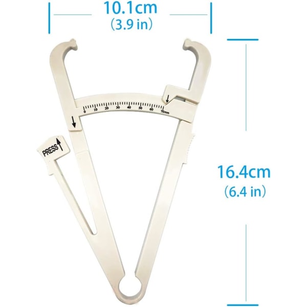 Kroppsfettmätare Kaliper med manuell och kroppsfettdiagram Fitnessmått för att exakt mäta BMI hudveck Fitness och viktminskning