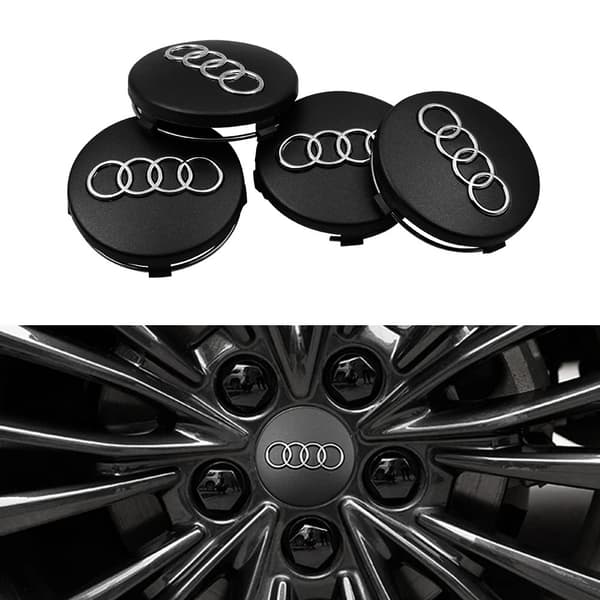 Audi Senterkopper / Hjulnav Bilmerke - 4-pakning Black 69 mm