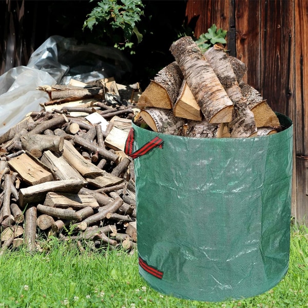 Trädgårdsavfallspåsar Heavy Duty 120 liter återanvändbara utomhussopor Trädgårdsgårdssoppåsar Vikbara campingåtervinningspåsar för löv, skräp, skräp, 3-pack