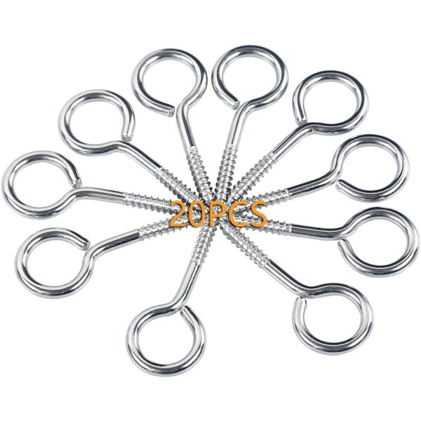 M3*40 304 Rostfritt Stål Ring Ögonbult Skruv Får Öga Rund Självtappande Bussning Ring Med Fästelement Hållare Spänne 20PCS