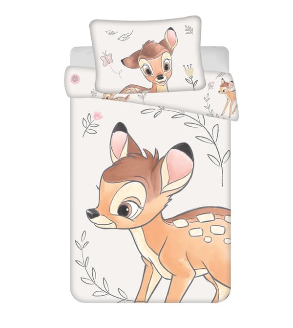 Disney Bambi Beige bäddset för barn 100×135 cm, 40×60 cm